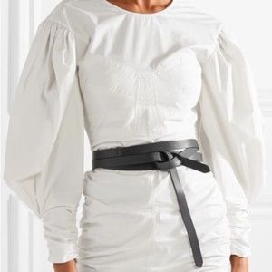 ISABEL MARANT Lonny Black Smooth Leather Adjustable Wraparound Belt NWT